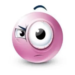 🤨 6b7f8b81 Emoji, Monster, Boos, Cartoon, Roze, Gezicht, Oog telegram sticker