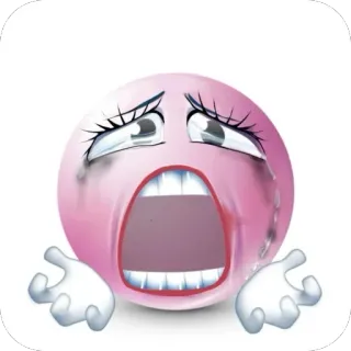 🫥 79f7f499 huilen, emoji, roze, verdrietig, tranen, uitdrukking telegram sticker