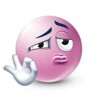 👌 b69ceb49 Emoji, Gebaar, OK-teken, Beledigend, Uitdrukking, Meme, Roze gezicht, Handgebaar telegram sticker