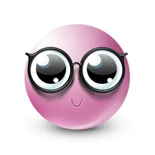 🤓 da380567 Emoji, Gezicht, Roze, Bril, Blij telegram sticker