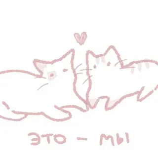 ❤️ b8248cea ЭТО - МЫ แมว, รัก, สีชมพู, รัสเซีย, มิตรภาพ, น่ารัก, หัวใจ telegram sticker