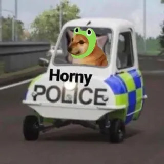 🐶 74056bd0 Horny POLICE anjing, polisi, mobil, meme, lucu, humor, katak telegram sticker