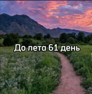☀️ d1febbb1 До лета 61 день musim panas, hitung mundur, alam, pemandangan, hari telegram sticker