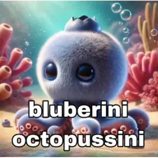 😢 51abe423 bluberini octopussini Мультфильм, Милый, Осьминог, Черника, Море, Океан telegram sticker