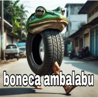 🛞 b85ca1cd boneca ambalabu лягушка, шина, ходьба, улица telegram sticker