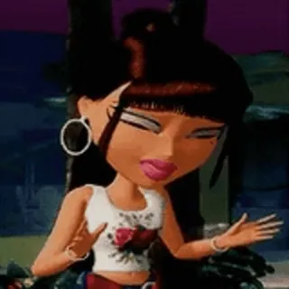 😐 1b5fd175 bratz, cartoon, puppe, charakter, stil, mode telegram sticker