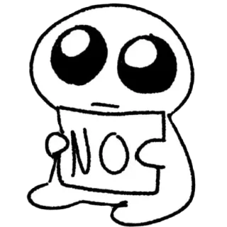 🫥 54cec2de NO No, Rifiuto, Negativo, Diniego, Scarabocchio, Cartone animato telegram sticker