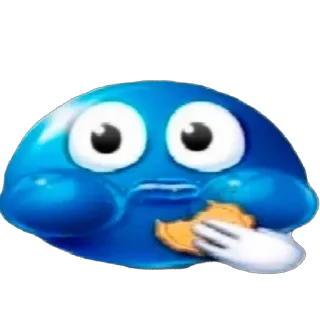 🫥 79d11cbe Blob, Cartone animato, Blu, Personaggio, Mangiare, Snack, Carino telegram sticker