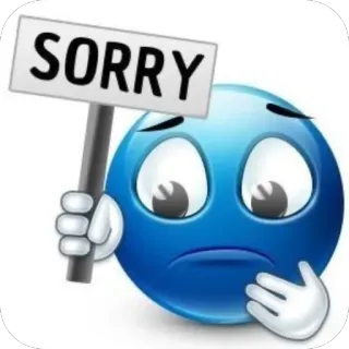 🫥 888cec45 SORRY scusa, mi dispiace, emoji, triste, blu telegram sticker