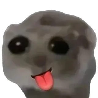 🫥 bde9a3eb animale, divertente, meme, lingua, carino telegram sticker