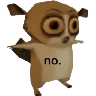 🫥 f7dec580 no. animale, lemure, meme, divertente, cartone animato telegram sticker