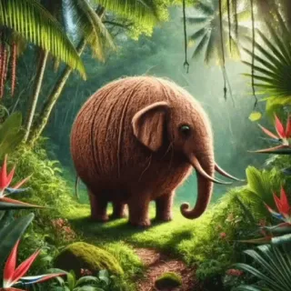 🤩 13501ef8 elefante, jungla, animal, naturaleza, mamífero, tropical, fauna telegram sticker