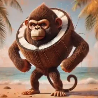 🤩 183bb38c mono, coco, animal, playa, tropical, gracioso, dibujos animados telegram sticker