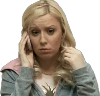 📞 263cce0b blondes Mädchen, Telefon, sprechend, blonde Haare, besorgt telegram sticker