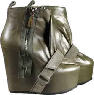 👠 d1015664 schuhe, schuhwerk, stiefel, wedge, high heels, olivgrün, mode telegram sticker