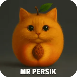 🍑 0156b3e2 MR PERSIK gato, melocotón, fruta, animal, lindo, melocotón, arte digital telegram sticker