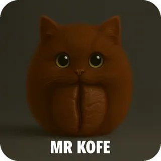 ❤️ 15f9800a MR KOFE gato, café, lindo, animal, mascota, marrón telegram sticker