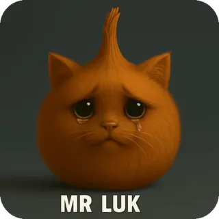 🧅 84d10d2c MR LUK gato, triste, cebolla, Sr. Luk, llorar, ojos telegram sticker