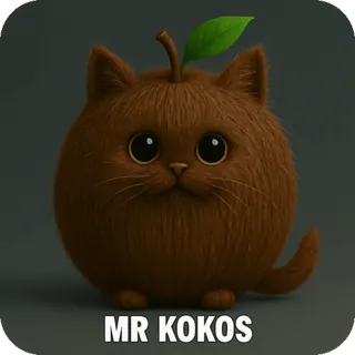 🥥 cdf87e11 MR KOKOS gato, animal, lindo, dibujos animados, mascota, marrón, Kokos telegram sticker