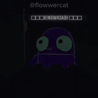 🙄 b519e0ed @flowwercat personnage, dessin animé, violet, foncé, calamar, tache whatsapp sticker