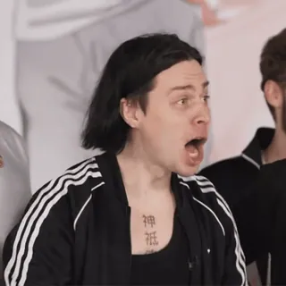 🤩 dd97f57b 神祝 คน, เสื้อแจ็คเก็ต, ผู้ชาย, เสื้อผ้า, ผู้ใหญ่, สีหน้า, ภาพเหมือน, มอง, อ้าปาก whatsapp sticker