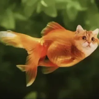 🤩 0b1cbc1e gato, pez, híbrido, animal, lindo, divertido, mascota telegram sticker