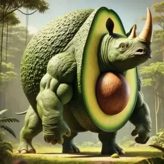 🤩 0b799242 aguacate, rinoceronte, animal, fruta, híbrido, divertido, naturaleza telegram sticker