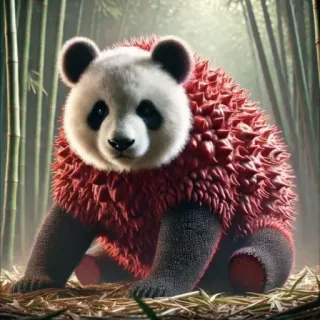 🤩 178f912f Panda, Animal, Mamífero, Peludo, Rojo, Bambú, Fauna silvestre telegram sticker