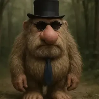 🤩 52bd40ef Troll, Fantasía, Monstruo, Dibujos animados, Antropomorfo, Sombrero de copa telegram sticker