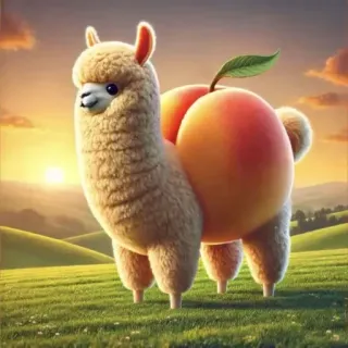 🤩 609b74e7 llama, melocotón, animal, fruta, gracioso, híbrido, lindo, surrealista telegram sticker