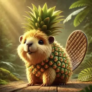 🤩 7b664566 animal, castor, piña, lindo, híbrido, tropical telegram sticker