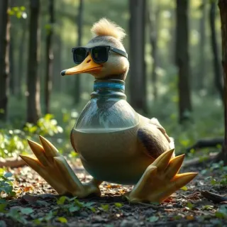 🤩 ae15c5d6 pato, gafas de sol, bosque, animal, humor, naturaleza telegram sticker