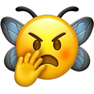 😡 074cbabd Emoji, Enojado, Abeja, Insecto, Volando, Molesto, Alas, Frustrado telegram sticker