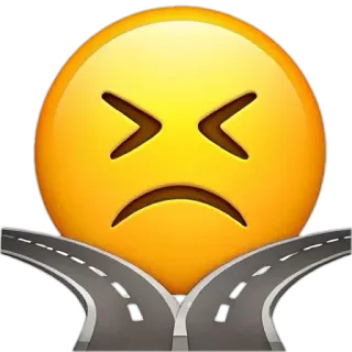 😣 20235dbc Emoji, Triste, Opción, Decisión, Carretera, División telegram sticker