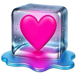 🩷 3b597fa0 corazón, hielo, congelado, amor, frío, derritiendo telegram sticker