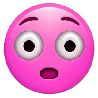 😳 5c978b61 emoji, rosa, sorprendido, impactado, cara, expresión, dibujos animados telegram sticker
