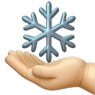❄️ 7dd937a1 copo de nieve, mano, invierno, frío, emoji, clima telegram sticker