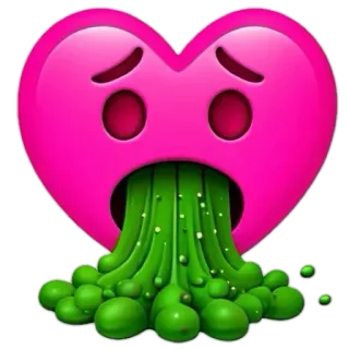 🩷 b42bb2cf Emoji, Corazón, Vómito, Enfermo, Asqueroso, Emoji enfermo telegram sticker