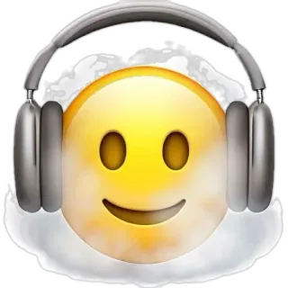 🎧 d26954e9 Emoji, Auriculares, Sonrisa, Música, Nube telegram sticker