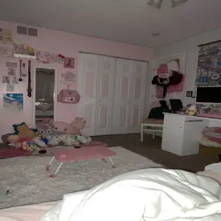 👁 a881abf8 quarto, rosa, bagunçado, cômodo, interior whatsapp sticker