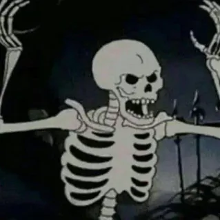😏 34f9272e esqueleto, halloween, assustador, ossos, medo, arrepiante, desenho animado telegram sticker