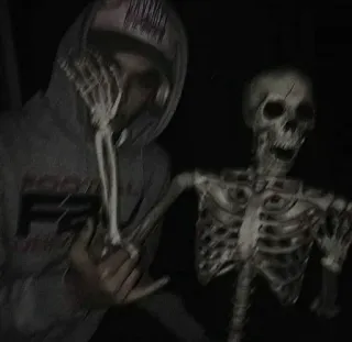😱 823b5f1d esqueleto, terror, sombrio, assustador, gótico telegram sticker
