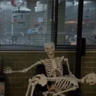 😎 dc432ed4 esqueleto, anatomia, humor, ossos, modelo anatômico, halloween telegram sticker