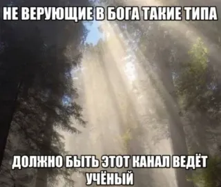 😍 d49cb9ea НЕ ВЕРУЮЩИЕ В БОГА ТАКИЕ ТИПА
ДОЛЖНО БЫТЬ ЭТОТ КАНАЛ ВЕДЁТ УЧЁНЫЙ atheïsme, wetenschap, atheïst, russisch, humor, lucht, natuur telegram sticker