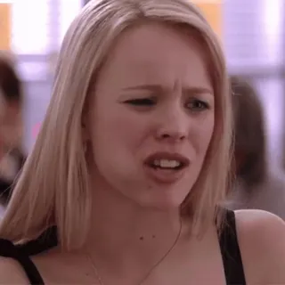 ♥️ e189e05d Regina George Mean Girls wajah, pirang, bingung, meme, Mean Girls telegram sticker