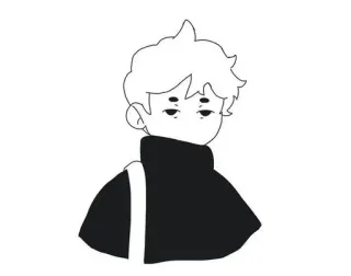 🤍 19ba1e3f cartoon, sketch, person, drawing, minimalist, black and white telegram sticker