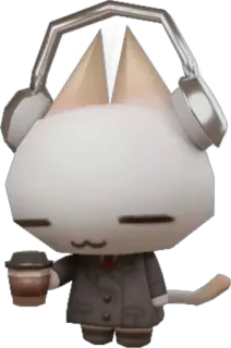 ☁️ 434fde6d cat, headphones, coffee, suit, cartoon, animal telegram sticker