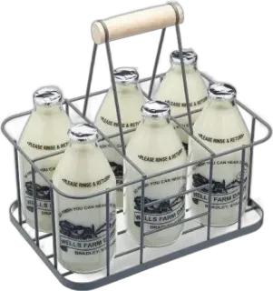🥛 c9bb462a PLEASE RINSE & RETURN milk, glass bottles, dairy, vintage, carrier, Wells Farm Dairy telegram sticker