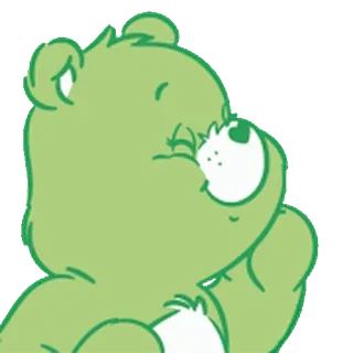 😊 084b595a Care Bear Bisounours, Dessin animé, Ours vert, Mignon, Amitié telegram sticker