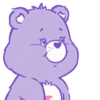 😊 f235f08a Care Bear Care Bears, dessin animé, ours, autocollant, violet, réconfortant telegram sticker